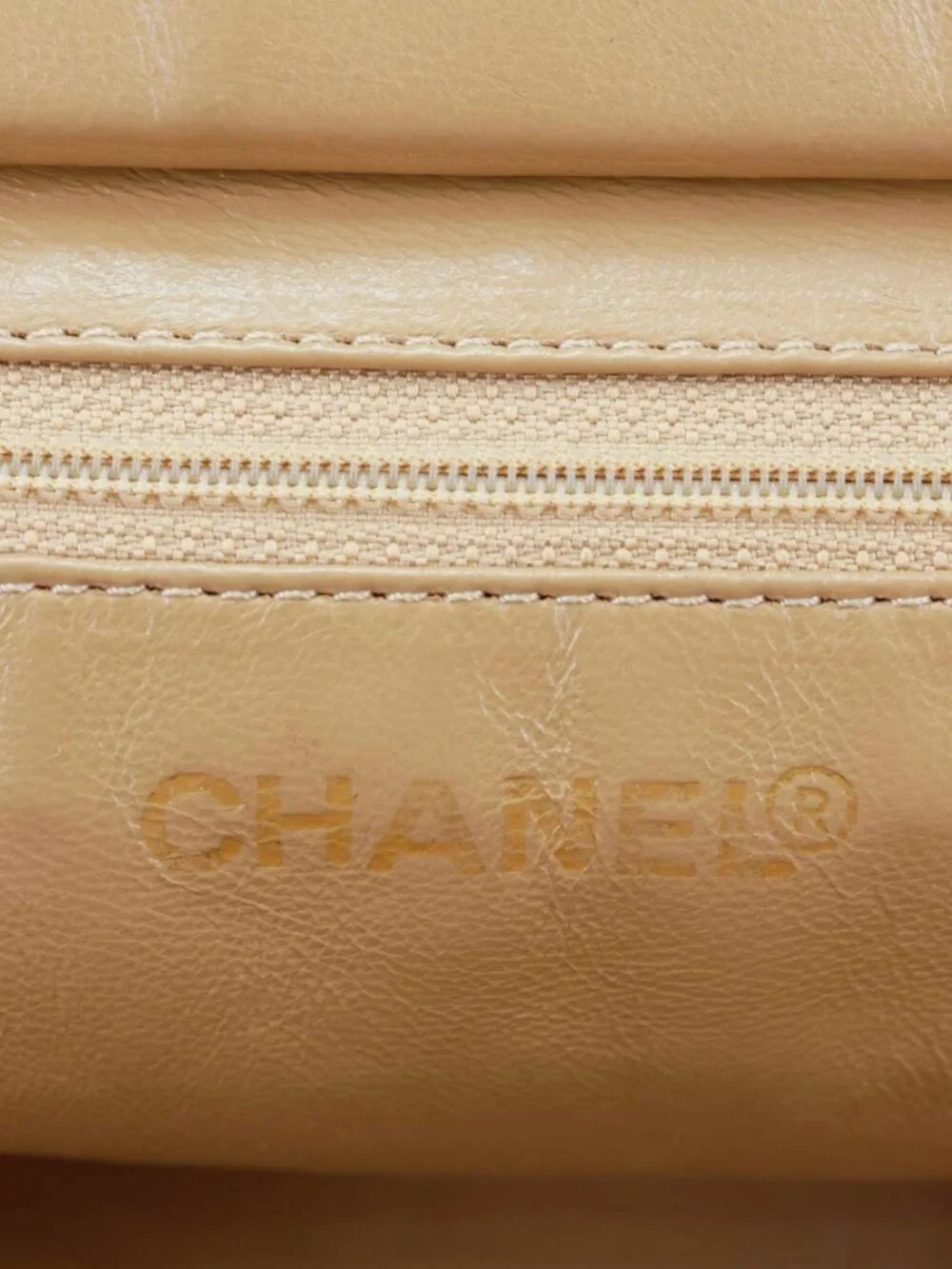 Chanel  Petite Timeless Quilted Caviar Leather Tote Bag Beige